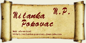 Milanka Popovac vizit kartica